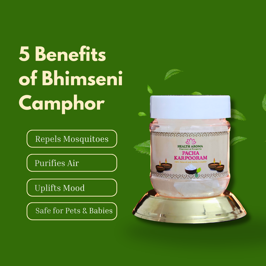 Health Aroma 2 Herbal Floor Cleaner 180 g + 2 Pure Bhimseni Camphor (Pachakarpporam) 80 g Combo