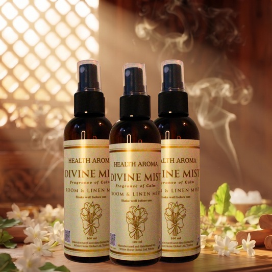 100% organic Divine Mist | Pure Pacha Karpooram Temple-Inspired Room & Linen Spray | 100 ml (Pack of 3)