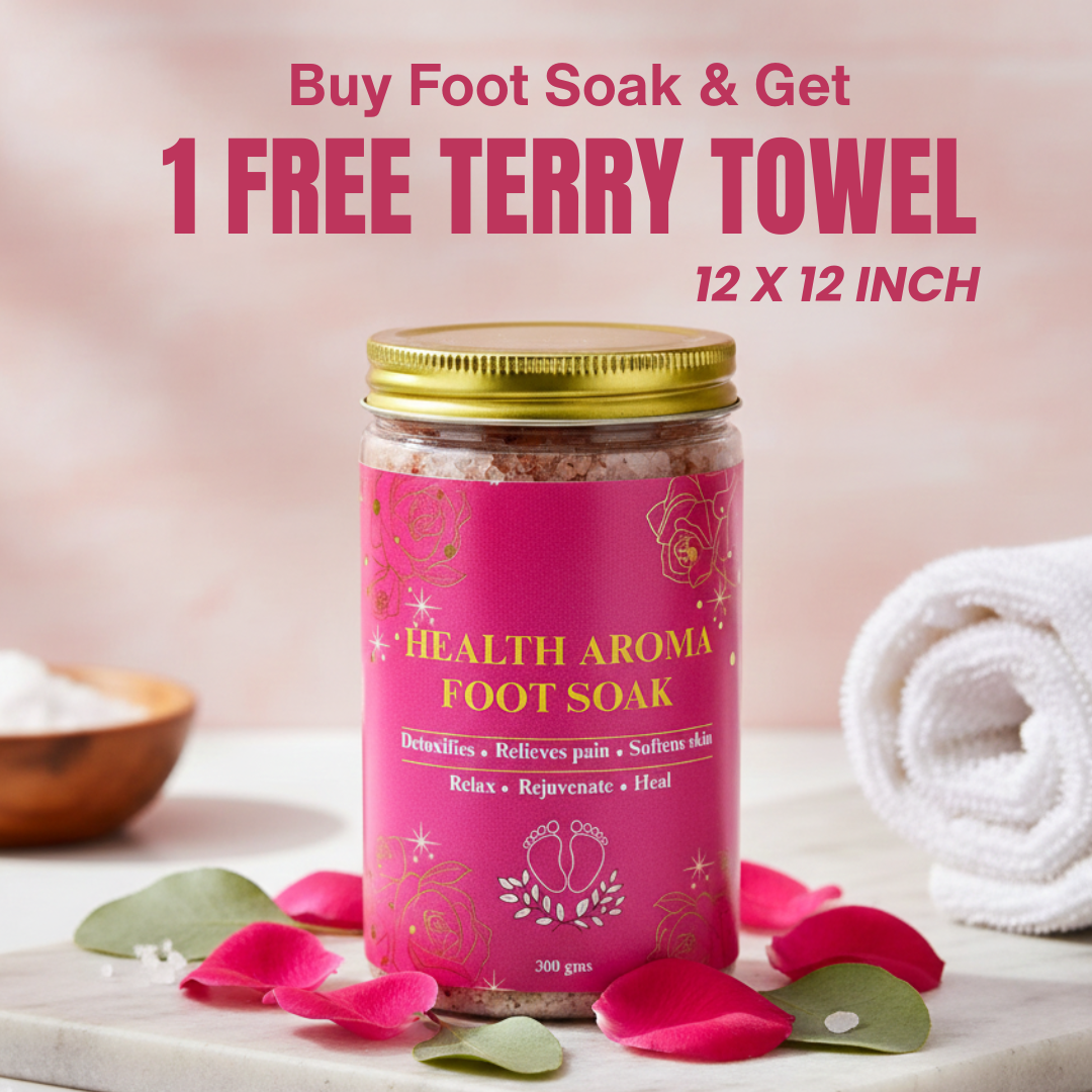 Mineral-Rich Foot Soak with Epsom & Pink Salt | Better Sleep, Stress Relief & Muscle Recovery (300g | Pack 1 | FREE Terry Towel)